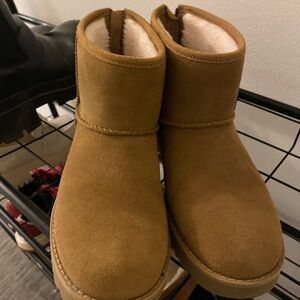 UGG Mini Chestnut Suede Boots